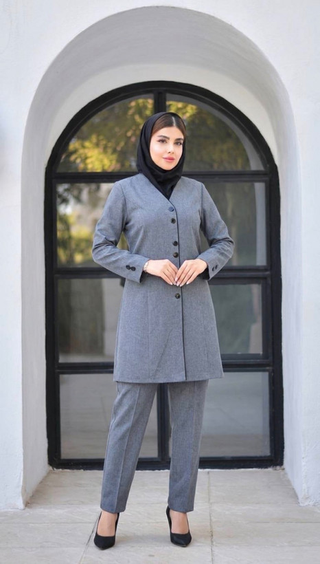 مانتو شلوار زنانه اداری غزاله پرشیا دبل ، ارسال رایگان
