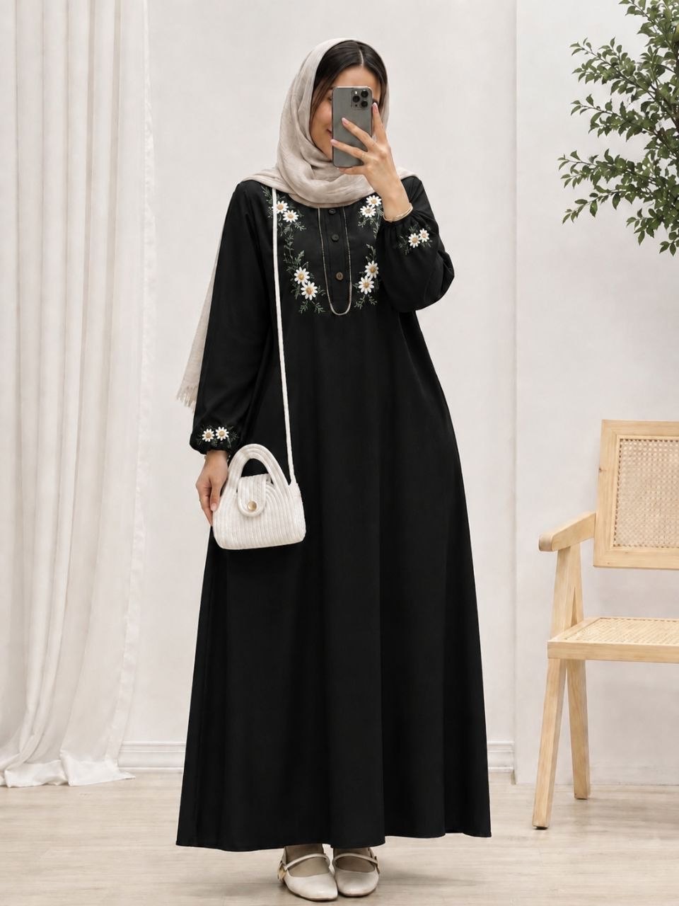 عبا زنانه گیسو شانتون گلدوزی ، ارسال رایگان